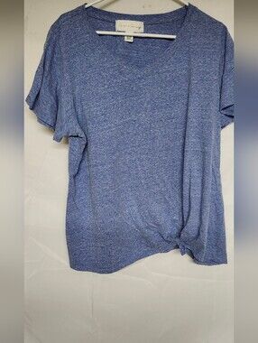 French Laundry Heather Blue V-Neck Tee